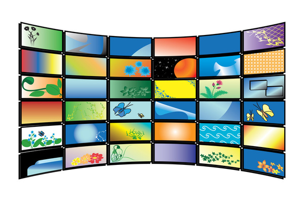 vector kleur tv monitoren - Vector, afbeelding