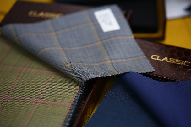 examples of different fabrics close view - Foto, immagini