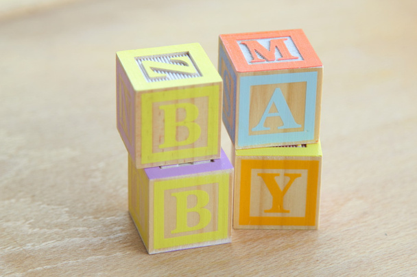 ABC Blocks. Wooden alphabet blocks - Foto, imagen