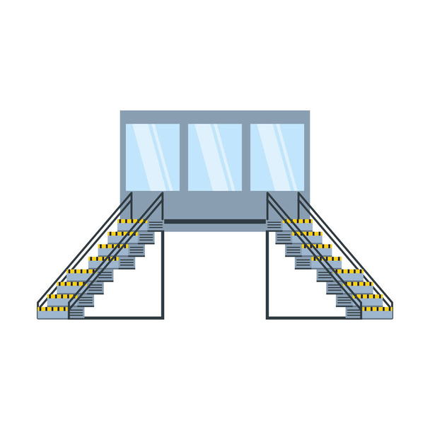 Industrielle Fabriktreppe mit Büroszene - Vektor, Bild