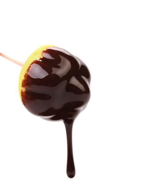 Marshmallow in chocolate syrop. Isolated. - Фото, зображення