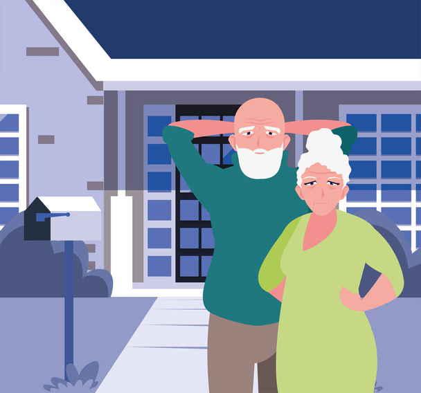 boldog nagyszülők nap lakás design - Vektor, kép