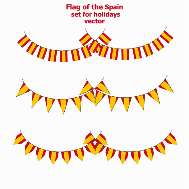 Ingesteld voor vakantie met vlag van Spanje. Illustratie. - Vector, afbeelding