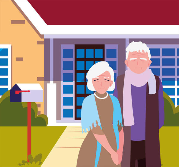 幸せな祖父母の日フラットデザイン - ベクター画像