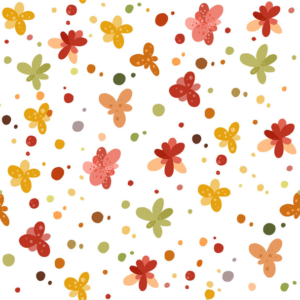 Flower pattern. Simple vector repeating texture. Modern swatch. Nature background for textile, print and any your design. - Vetor, Imagem