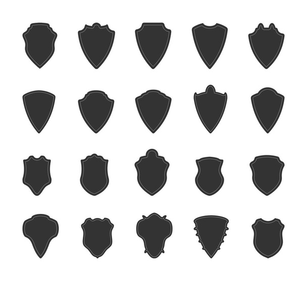 Shield icon set. The basis for heraldic emblems, clubs and signs - Vektör, Görsel