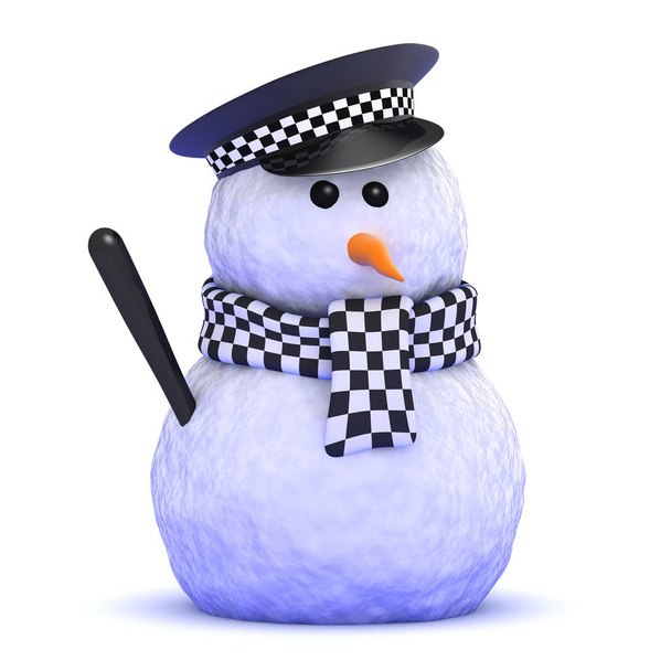 Полицейский снеговик
 - Фото, изображение