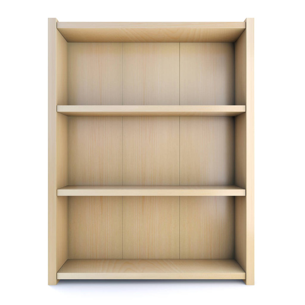 3D木製棚の本棚 - 写真・画像