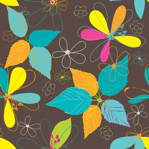 Abstract flower seamless pattern background - Vector, afbeelding
