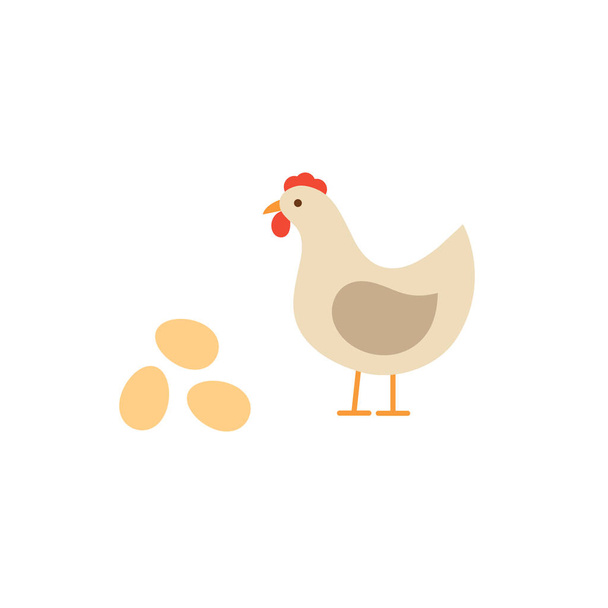Vector illustratie van platte duivin met eieren.  - Vector, afbeelding