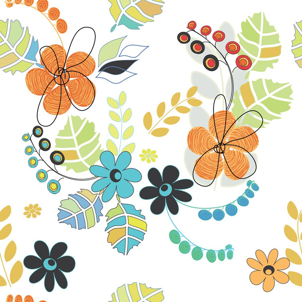 Abstract flower seamless pattern background - Вектор,изображение