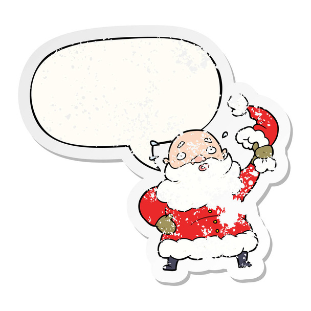 мультфільм Санта Клаус махає капелюхом і голосовою бульбашкою
  - Вектор, зображення