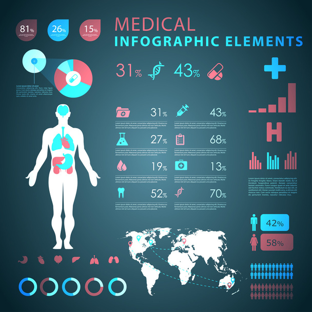 medical infographic elements - Διάνυσμα, εικόνα