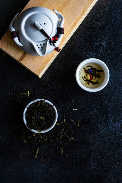 Tee-Konzept auf Steinhintergrund - Foto, Bild