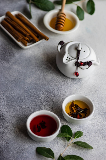 Tea koncepció kő háttéren - Fotó, kép