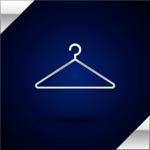 Appendiabiti icona argento isolato su sfondo blu scuro. Icona del guardaroba. Simbolo del servizio abbigliamento. Il cartello della lavanderia. Illustrazione vettoriale
 - Vettoriali, immagini