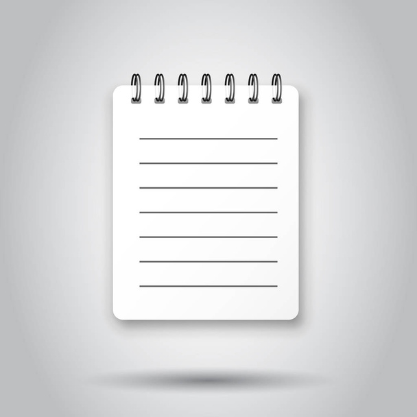 Blank mock up notepad icon in transparent style. Notebook with l - Διάνυσμα, εικόνα