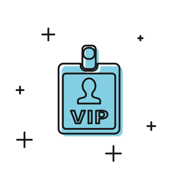 Icono de insignia VIP negro aislado sobre fondo blanco. Ilustración vectorial
 - Vector, imagen