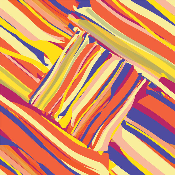 άνευ ραφής πολύχρωμο πάπλωμα μοτίβο με ρίγες grunge - Διάνυσμα, εικόνα