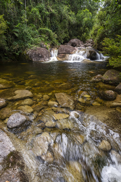 Beautiful rainforest waterfall in Serrinha do Alambari, Rio de J - Foto, Imagem