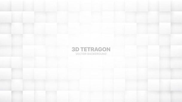3D μπλοκ διανυσματικών τετραγώνων λευκό αφηρημένο φόντο - Διάνυσμα, εικόνα