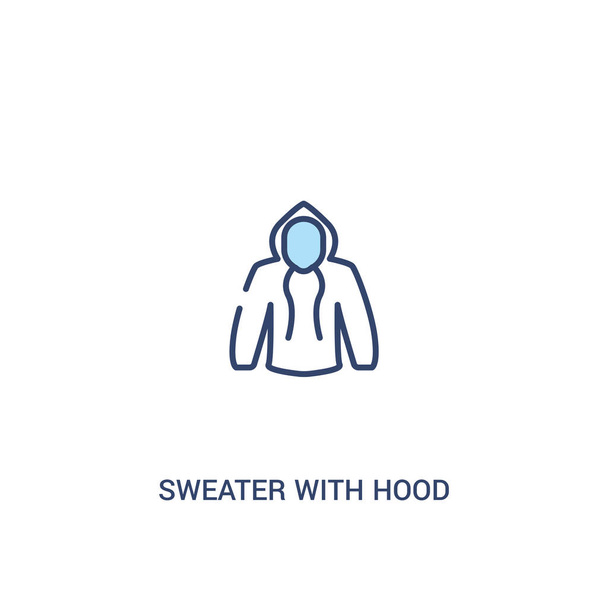 sweater with hood and pocket concept 2 colored icon. simple line - Vektor, Bild