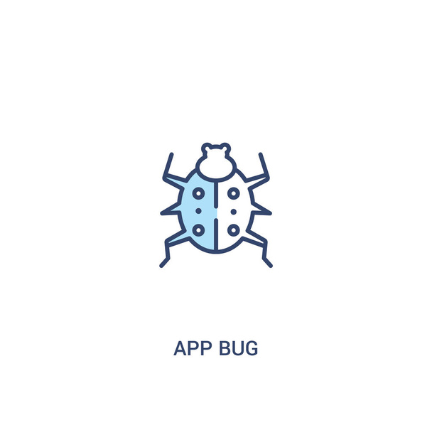 app bug concept 2 colored icon. simple line element illustration - Vektor, Bild