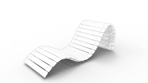 Lounge Sonnenliege 3D-Renderingisoliert auf weißem Hintergrund - Foto, Bild