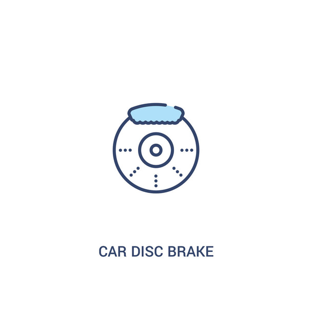 car disc brake concept 2 colored icon. simple line element illus - Διάνυσμα, εικόνα