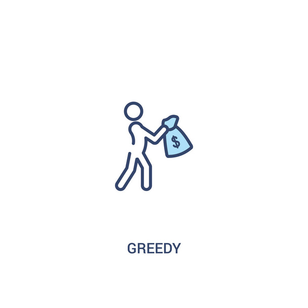 greedy concept 2 colored icon. simple line element illustration. - Vector, Image