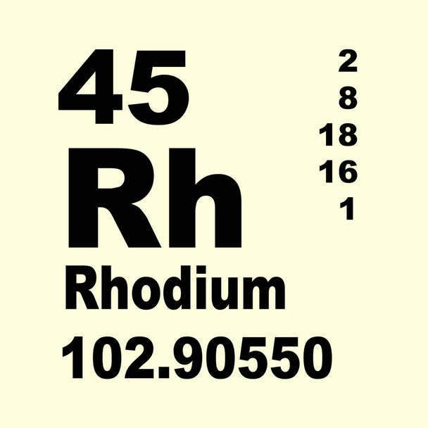 Rhodium Periodic Table of Elements - Photo, Image