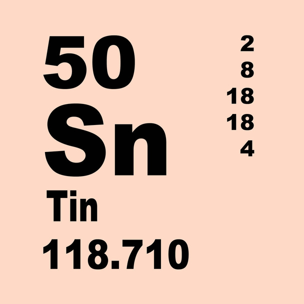 Tin Periodic Table of Elements - Photo, Image