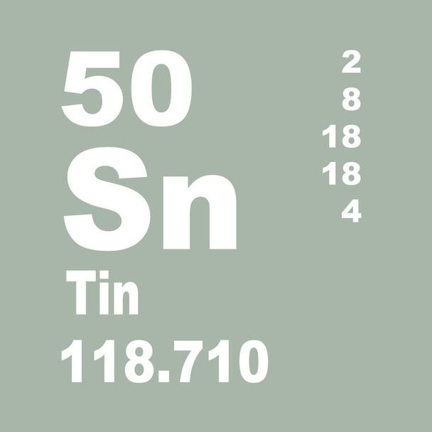Tin periodieke tabel van elementen - Foto, afbeelding