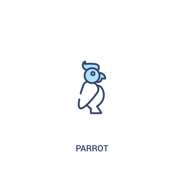 představa papouška 2 Barevná ikona. jednoduchá čára, ilustrace. - Vektor, obrázek