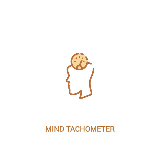 koncepcja tachometru umysł 2 kolorowe ikony. prosty element liniowy illu - Wektor, obraz