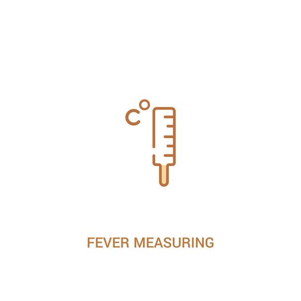 fever measuring concept 2 colored icon. simple line element illu - Vektör, Görsel