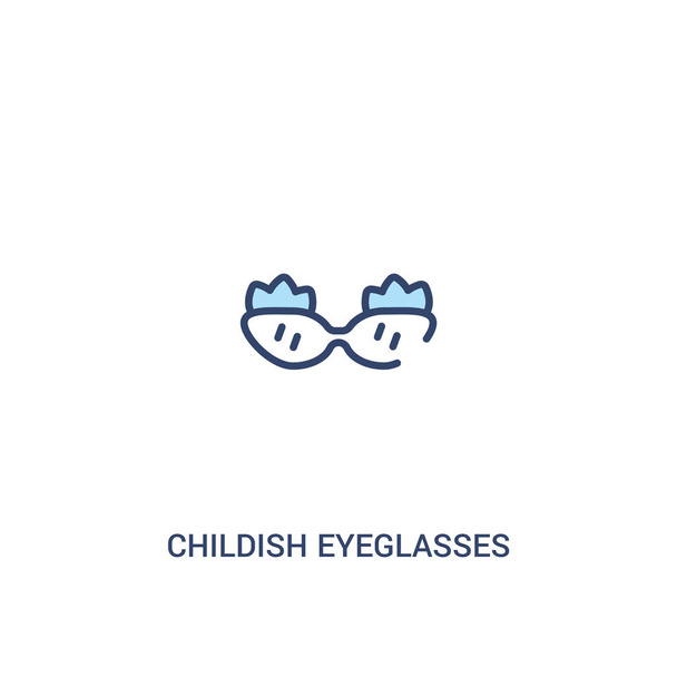 childish eyeglasses concept 2 colored icon. simple line element  - Вектор, зображення