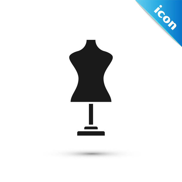 Black Mannequin icon isolated on white background. Tailor dummy. Vector Illustration - Vector, Image