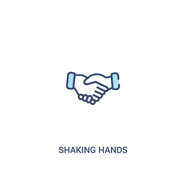握手コンセプト2色のアイコン。単純な行要素のイラスト - ベクター画像