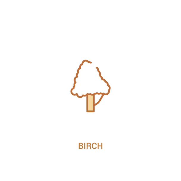 birch concept 2 colored icon. simple line element illustration.  - Vector, afbeelding
