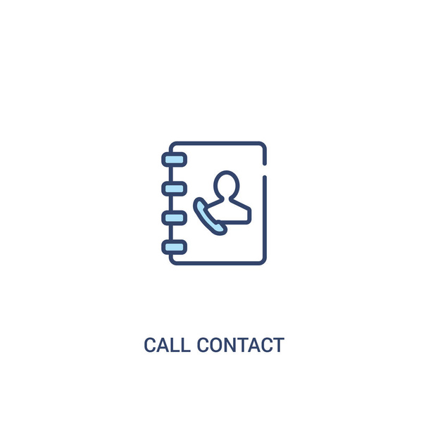 call contact concept 2 colored icon. simple line element illustr - Vector, Image