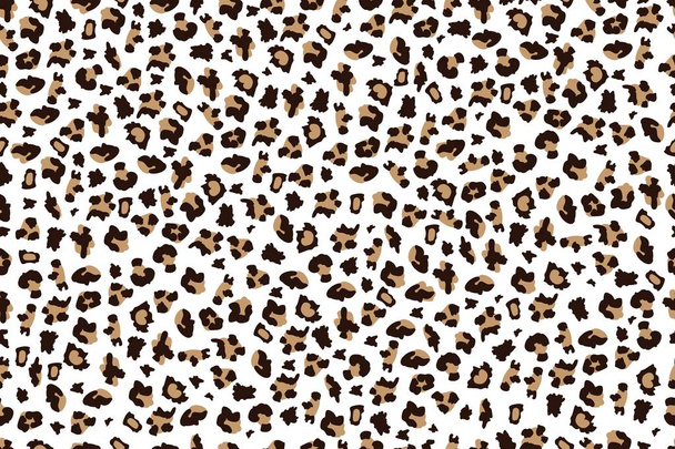 Padrão sem costura de impressão de leopardo branco com manchas marrons e pretas, textura de pele animal selvagem exótica para papel de parede estilo africano
 - Vetor, Imagem