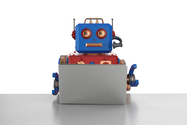 Robot con ordenador portátil
 - Foto, Imagen