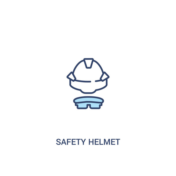 safety helmet concept 2 colored icon. simple line element illust - Vektör, Görsel