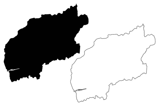 Viana do Castelo District (Portuguese Republic, Portugal) map vector illustration, scribble sketch Viana do Castelo map - Vector, Image