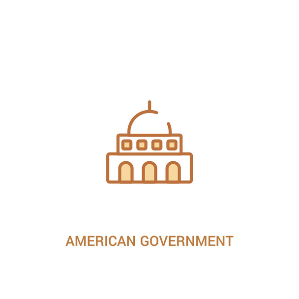 conceito de construção do governo americano 2 ícone colorido. linha simples
 - Vetor, Imagem