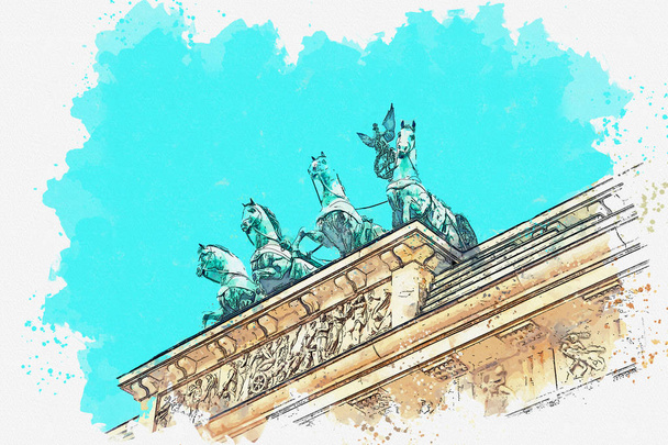 Ilustración de la Puerta de Brandeburgo
 - Foto, imagen