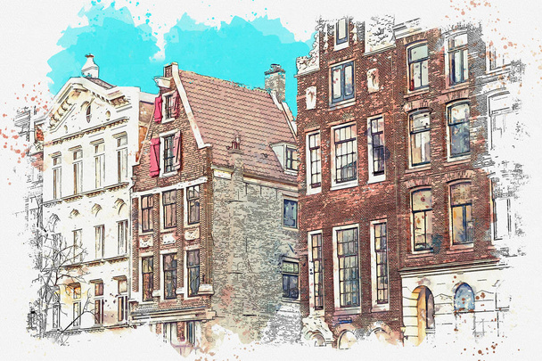 Traditionele architectuur in Amsterdam - Foto, afbeelding
