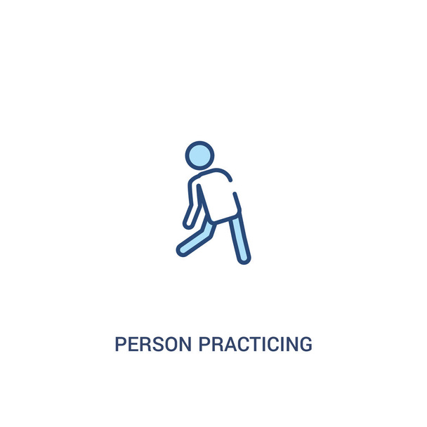 person practicing a strengthen posture concept 2 colored icon. s - Vector, Image