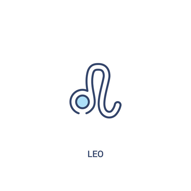 leo concept 2 colored icon. simple line element illustration. ou - Vector, Image